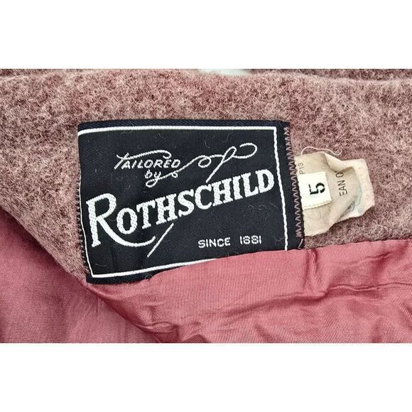 Vintage Rothchild Girls Wool Coat W Velvet Collar & Button Details made in USA - Picture 10 of 12